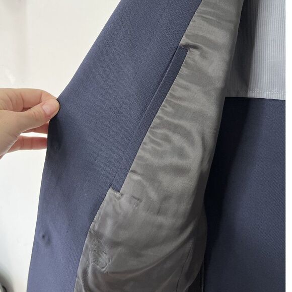 Theory Walden Revelstoke Navy Blue Two Button Double Vent Suit Jacket - Picture 6 of 9